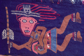 die kultur nazca mit details der textilen figur mythischen